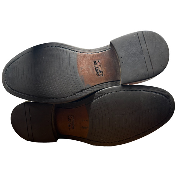 JOHNSTON & MURPHY Tabor Men's 12M Cap Toe Brown Calfskin Leather Dress Shoes - Picture 10 of 13